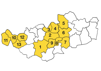 carte des communes de collecte Restor